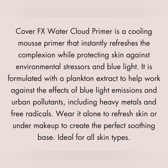 NIB COVER FX Water Cloud Primer + Pollution and Blue Light Defense - Picture 5 of 6